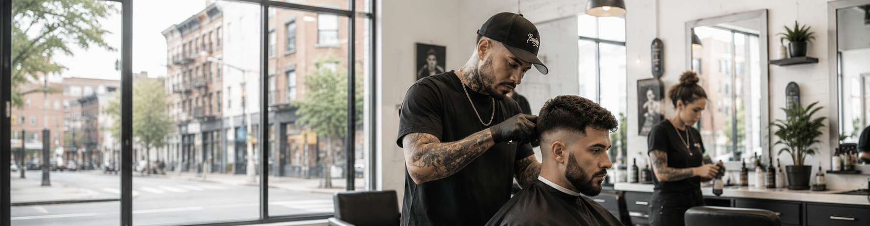 Interior of Fools Barber — light vibe